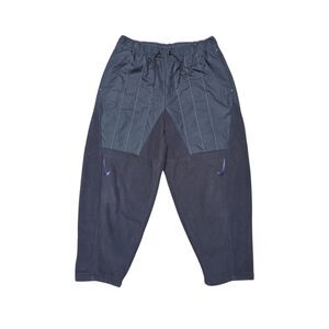 Nike Curve Plus Black Plush Fleece Tapered Joggers with Quilted Panels M